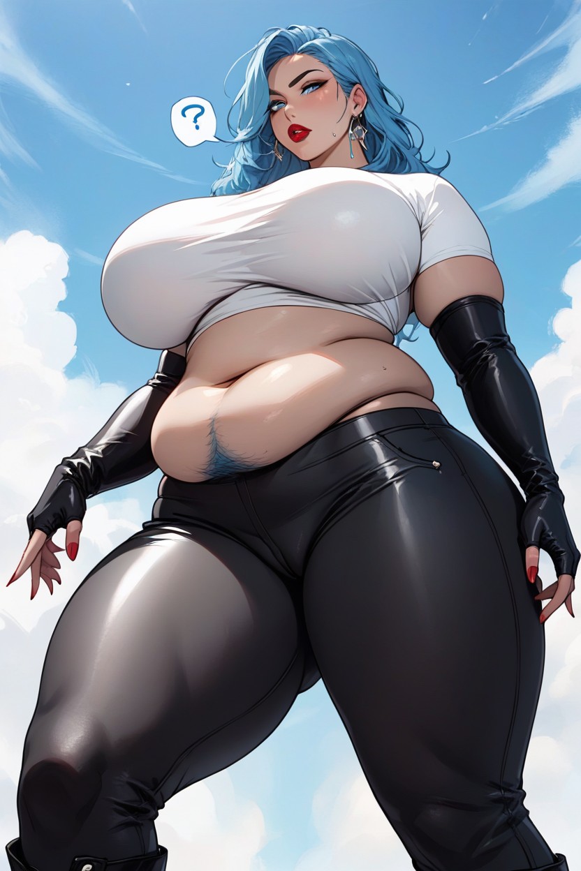 Super Thick And Strong Thighs, Big And Massive Breasts, A Chubby Hentai AI Porn