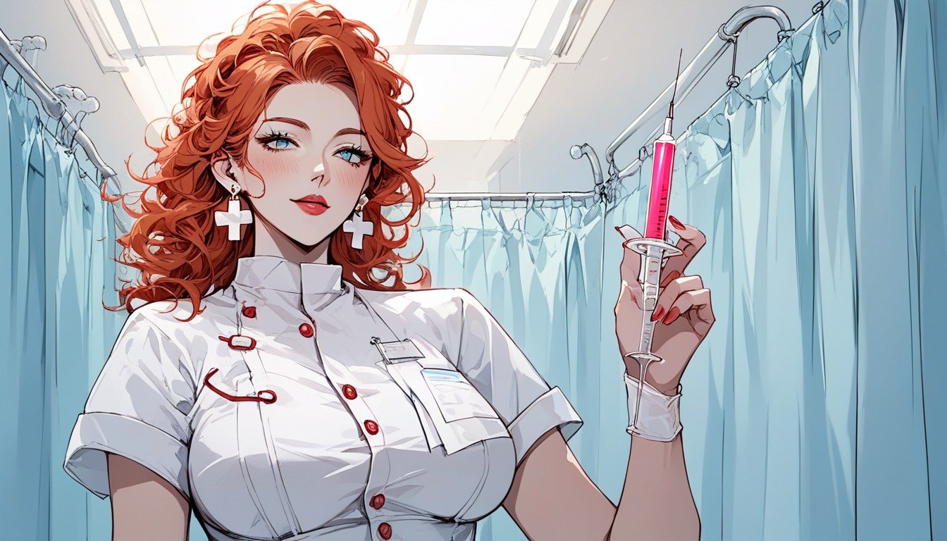 In A Hospital, Beautiful, With A Syringe In Her HandAI 포르노