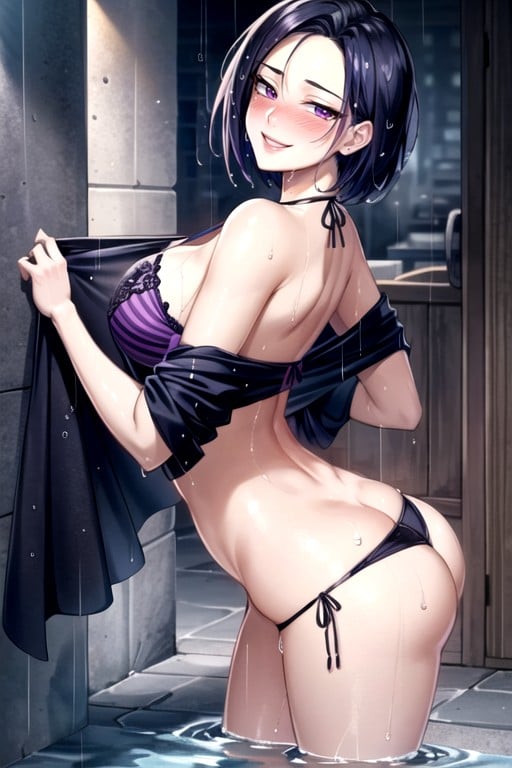 Raven (teen Titans), Wet Clothes, Purple Skin AI Porn