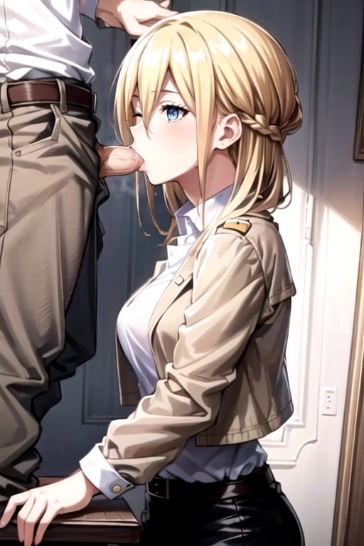 Historia (attack On Titan) , Musculosa, 오럴섹스 (tercera Persona)Porno AI Hentai