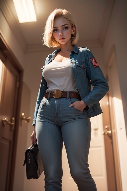 Military, Full Body, Android 18 AI Porn