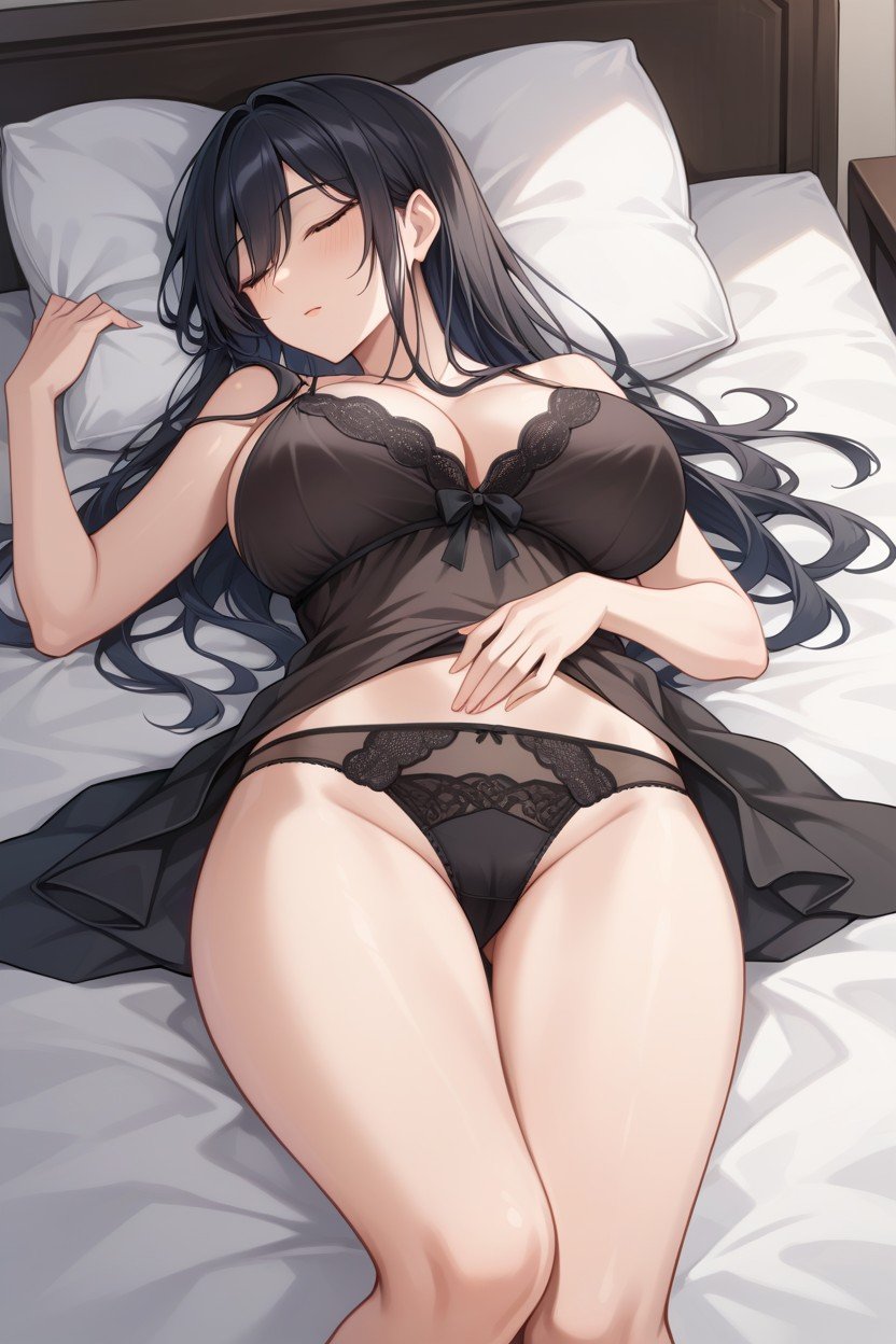 No Pants, Black Panties, Sleeping FacePorno AI