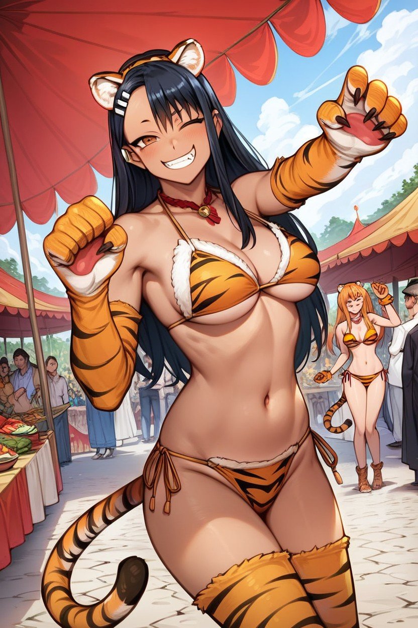 Tiger Costume, Tail, CosplayPorno AI Hentai