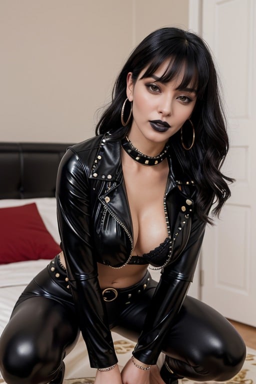 Skinny, Thick Studded Leather Collar, Orgasm AI Porn