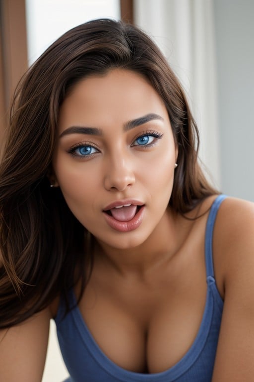 Skinny, Blue Eyes, Rounded Breast AI Porn