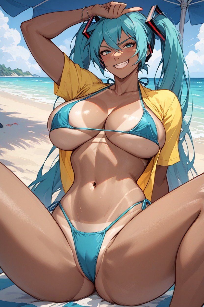 Tan Marks, Yellow T-shirt With Brazil Flag, Sonrisa BurlonaPorno AI Hentai