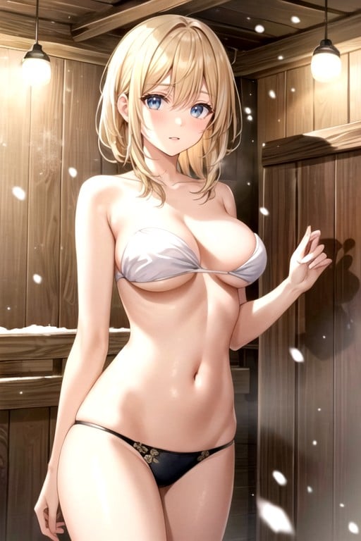 Medium Breast, Snowing, Navel Exposed Hentai AI Porn