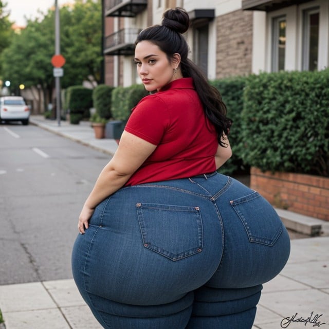 Shapely Curvaceous And Voluptuous, Hispanic, Disproportionate Wide Low Swinging Hips Pornografia de IA