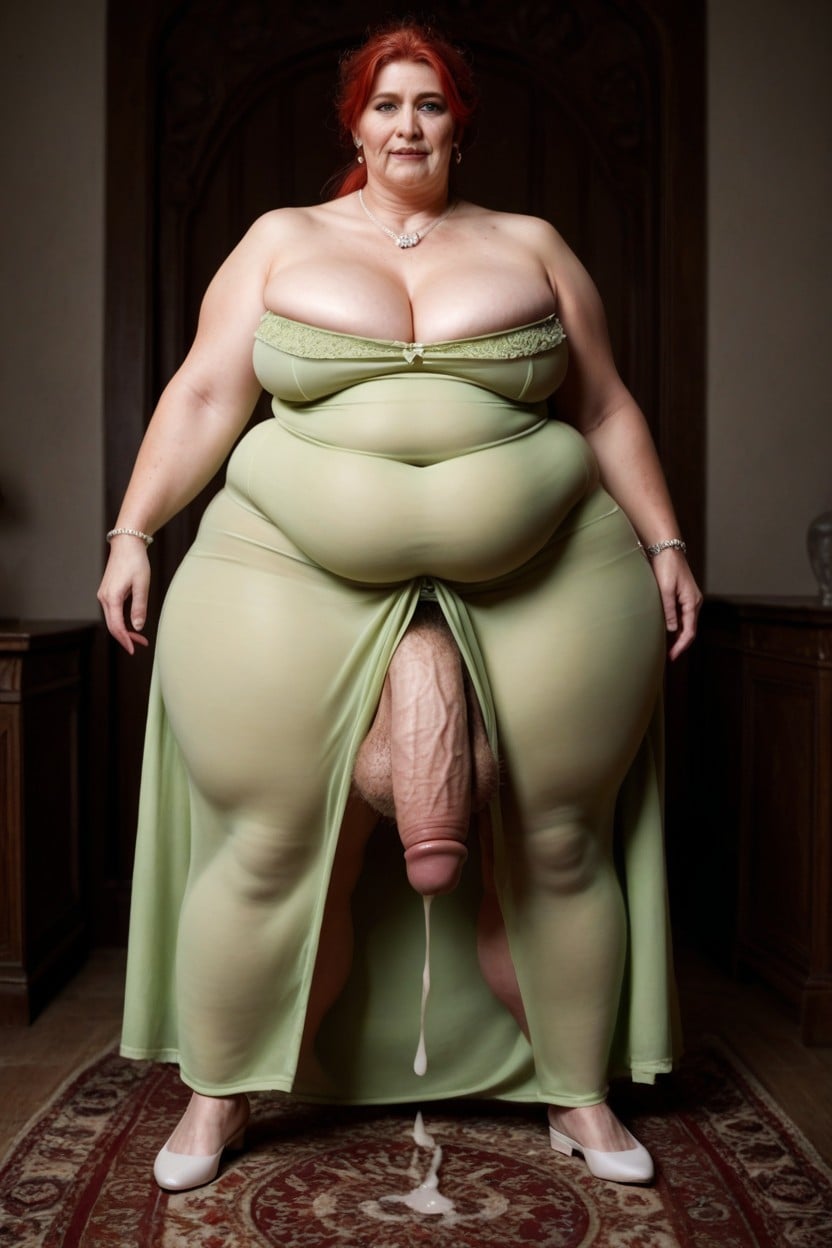Saggy Belly, Bulging Through Pajama Pantshuge Cock Bulge, Gilf Futanari Shemale AI Porn