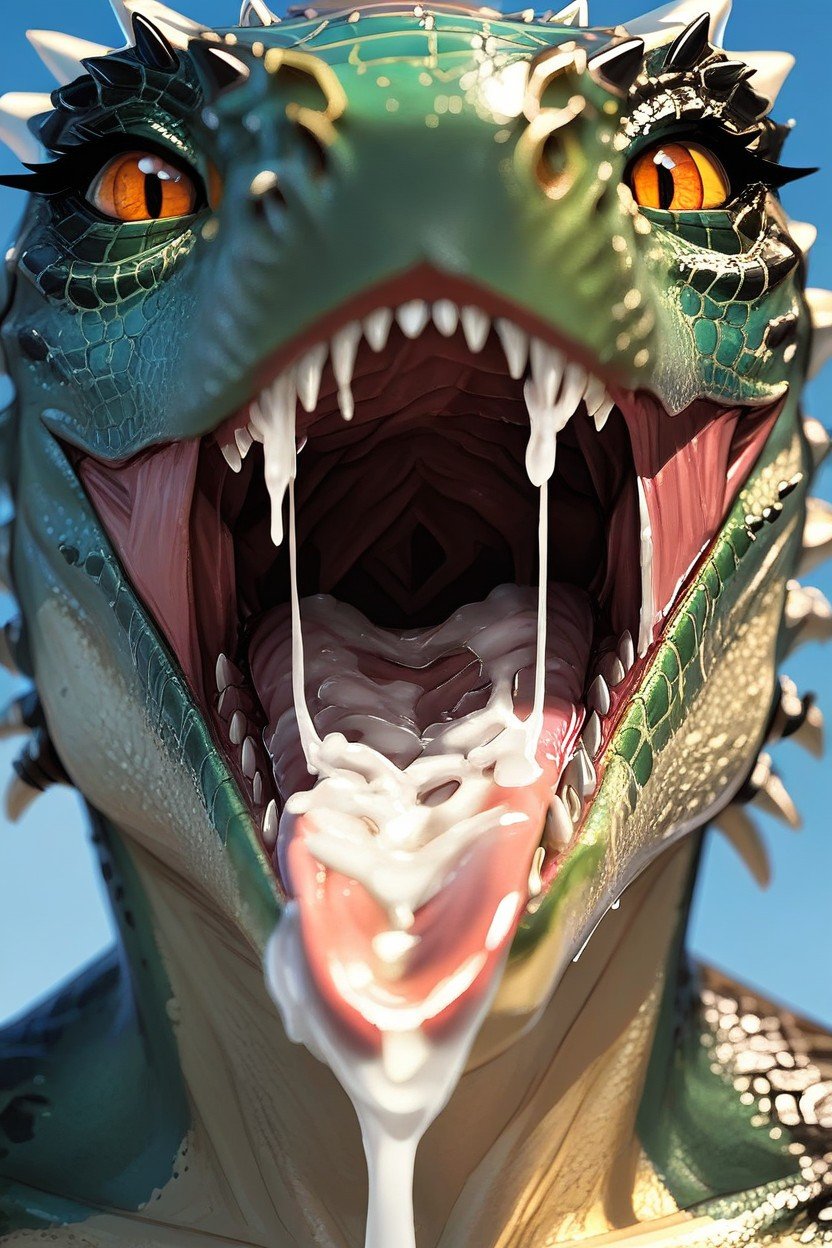 Argonian Female, Close Up, Mouth Open퍼리 AI 포르노