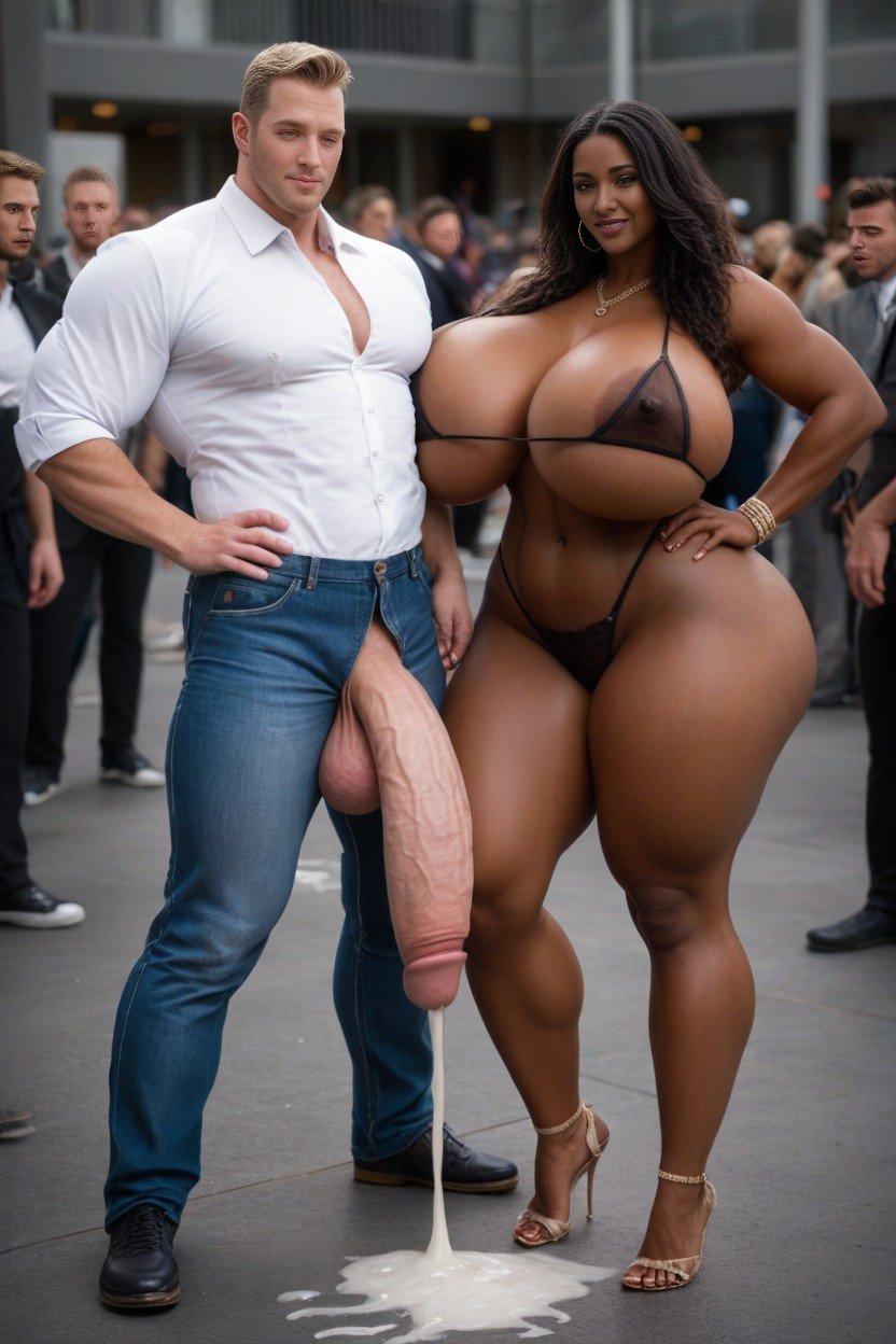 Cock Thicker Than Girls Body, Gigantic Woman Is Way Bigger Than Black Man, Cock Thicker Than Leg人妖AI色情