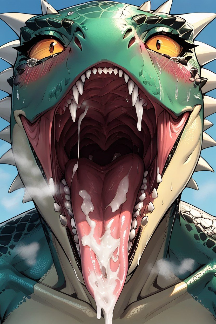 Wide Open Mouth, Ahegao, Large EyesファーリーAIポルノ