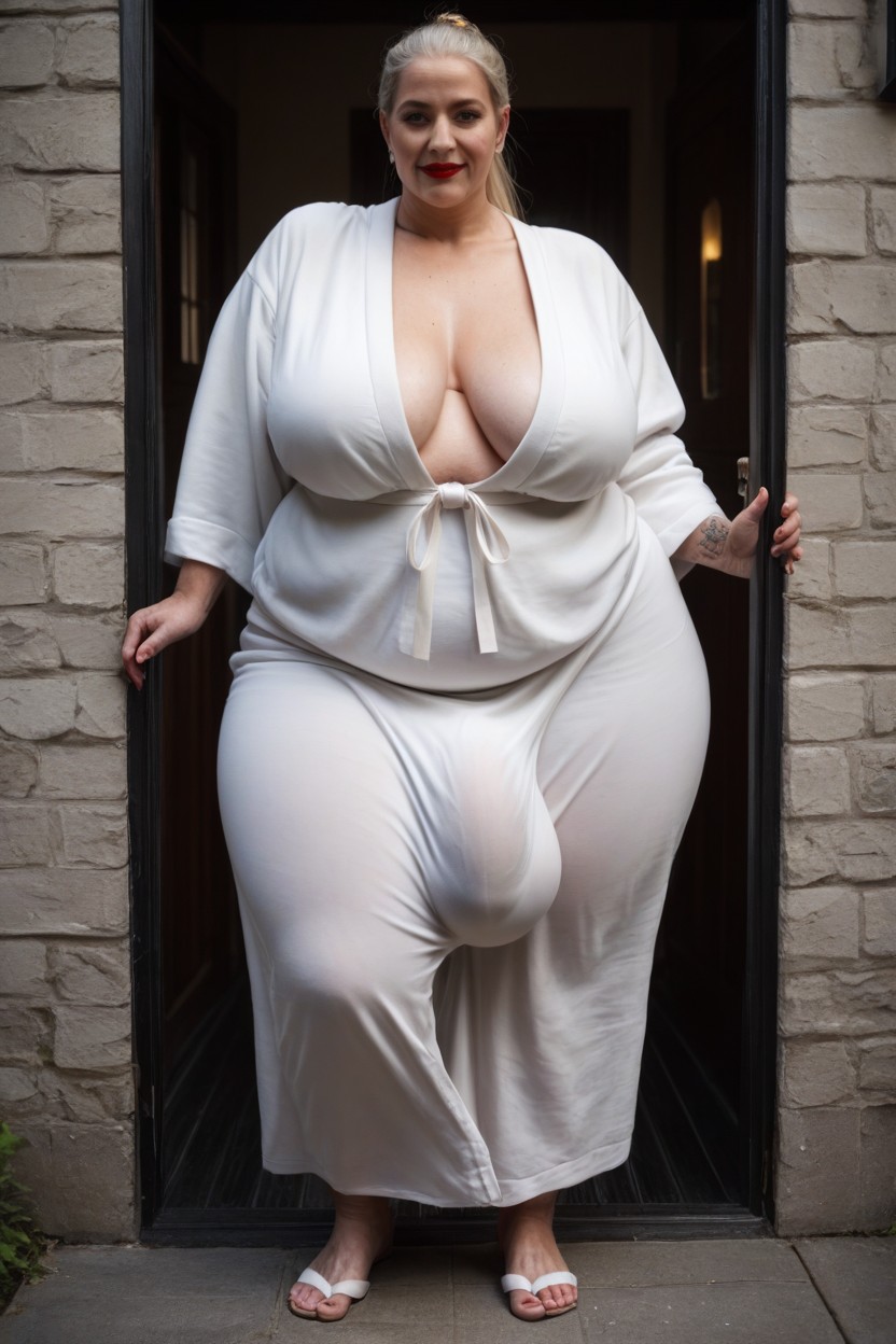 Fat, Grinning, Long Length Shemale AI Porn