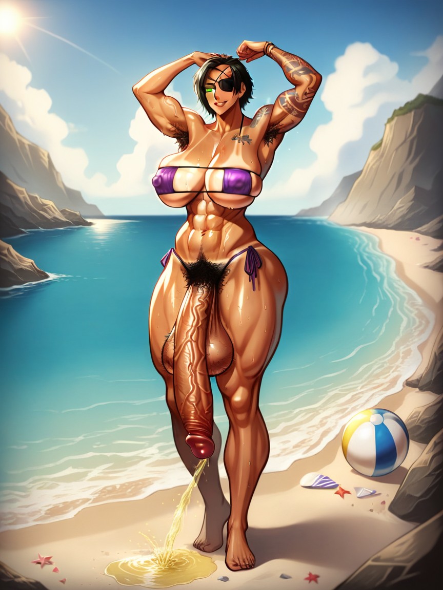 Bikini, Looking At Viewer, Sweaty Shemale AI Porn