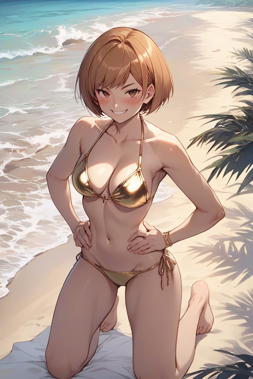 Full Body, Kneeling On Towel, Chie Satonaka AI Porn