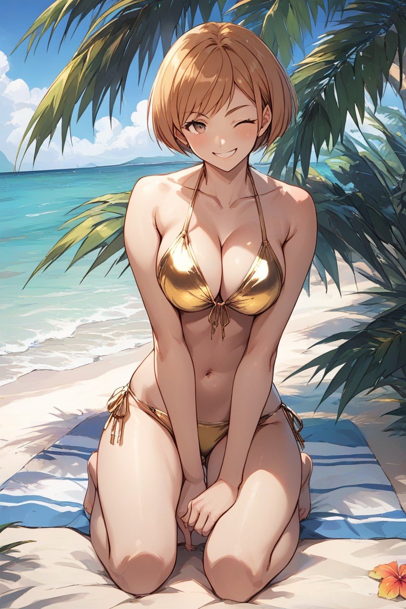 Playa, Kneeling On Towel, Chie SatonakaPorno AI