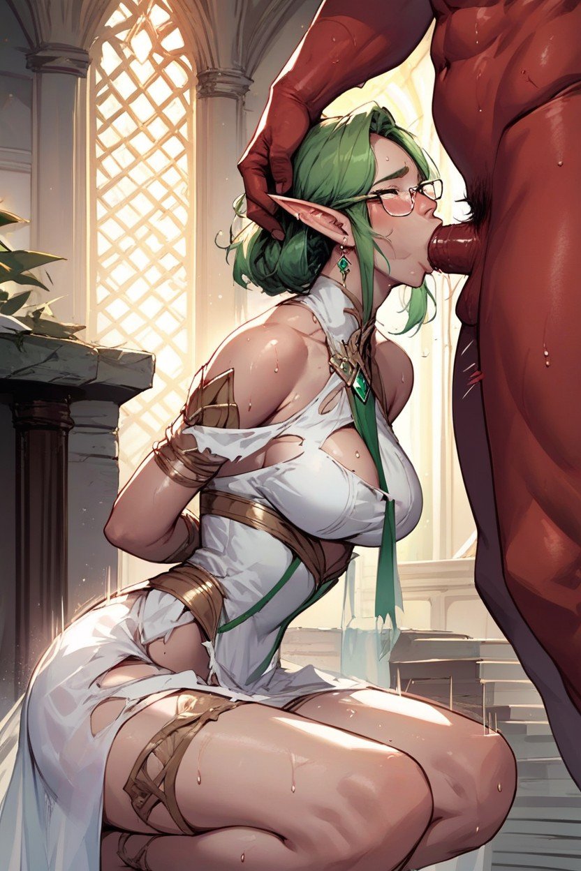 Sweaty, Glasses, Elf On KneesAI黄片