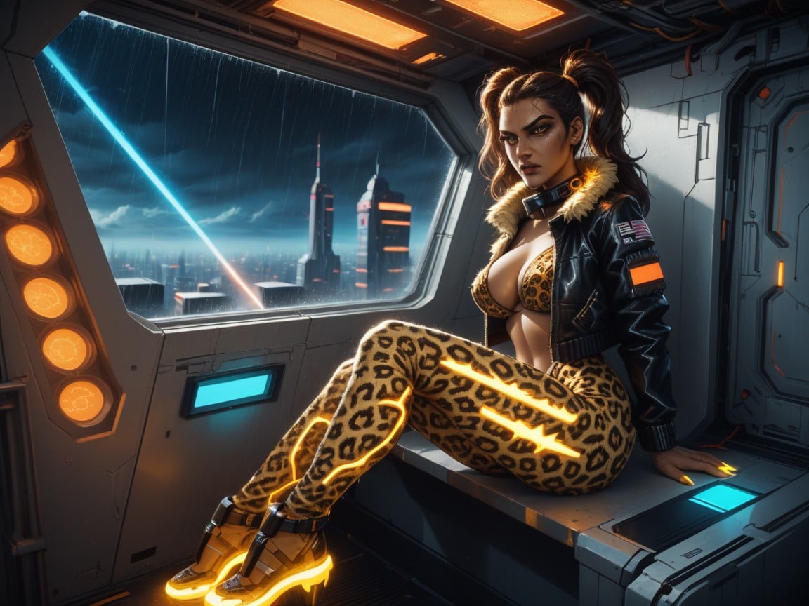 18, Leopard Print Tattoos, Glowing Energy Claws AI Porn