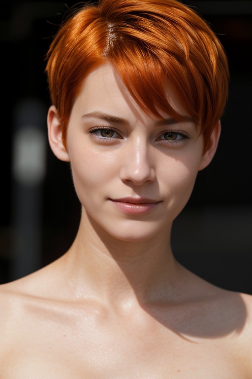 Crying, Pixie Cut, Ginger AI Porn