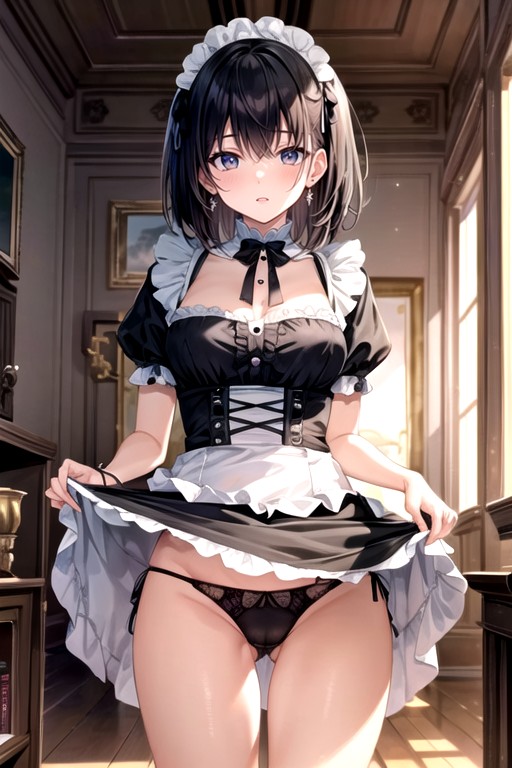 Large Ass, French Maid, Noon Hentai AI Porn