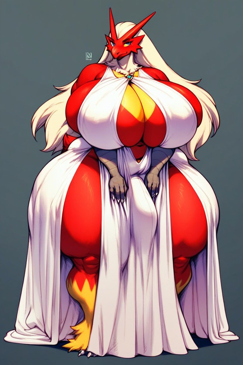 Long Sheath Dress, Hyper Breasts, Hyper ThighsPorno AI Furry