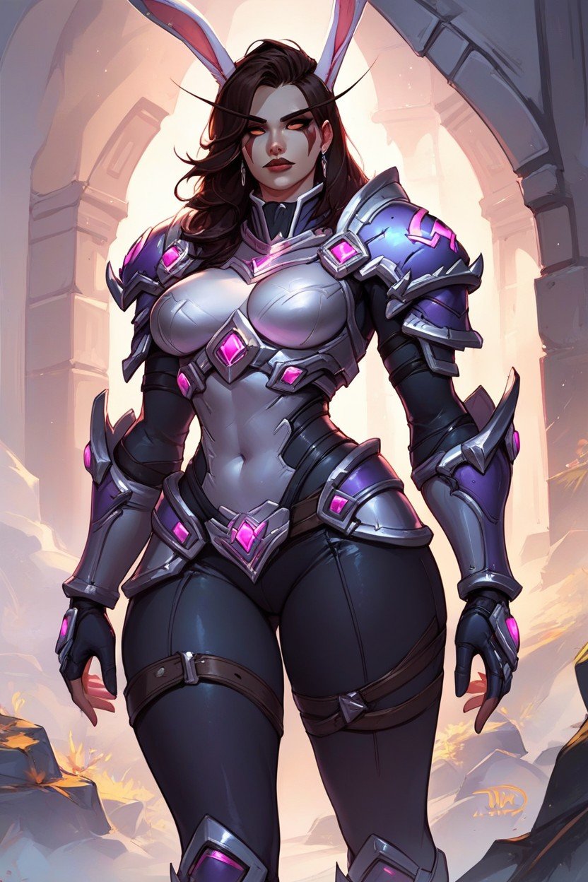 With Mech, Brunette, World Of Warcraft Style ArmorAI黃漫