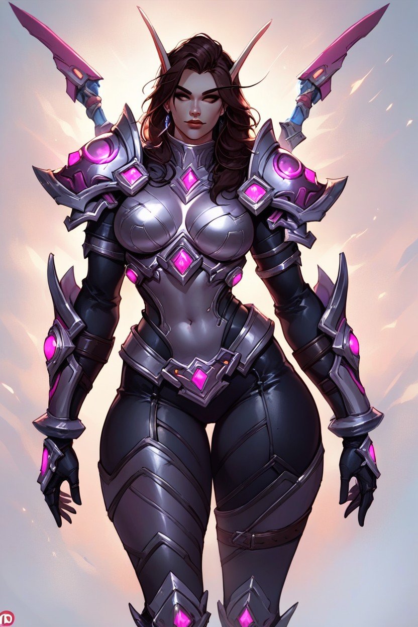 World Of Warcraft Style Armor, With Bunny Logo, Dva Character From OverwatchPorno AI