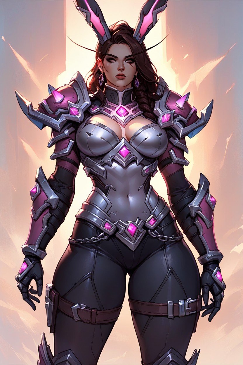 Dva Character From Overwatch, Brunette, Pink And Black ArmorPorno IA