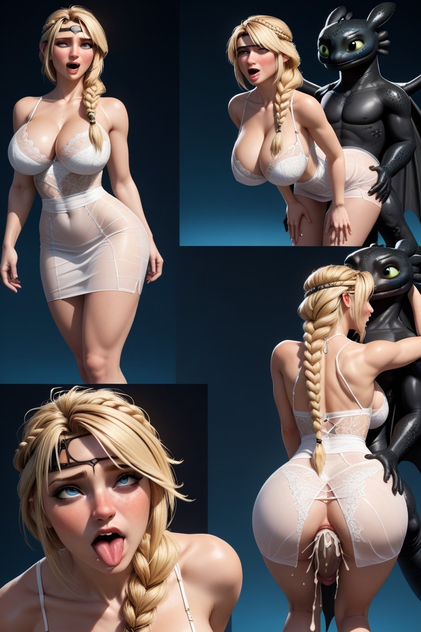 Dragon Sex, Ahegao, Astrid Hofferson From How To Train Your DragonPorno AI