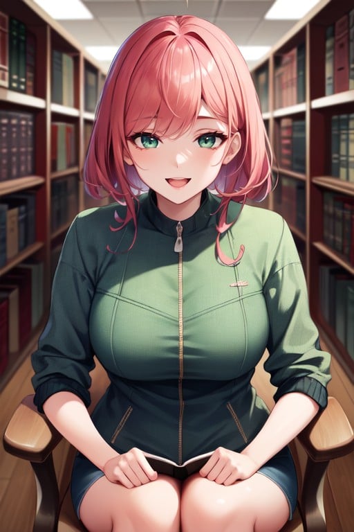 Library, Asian, Small Breast AI Porn