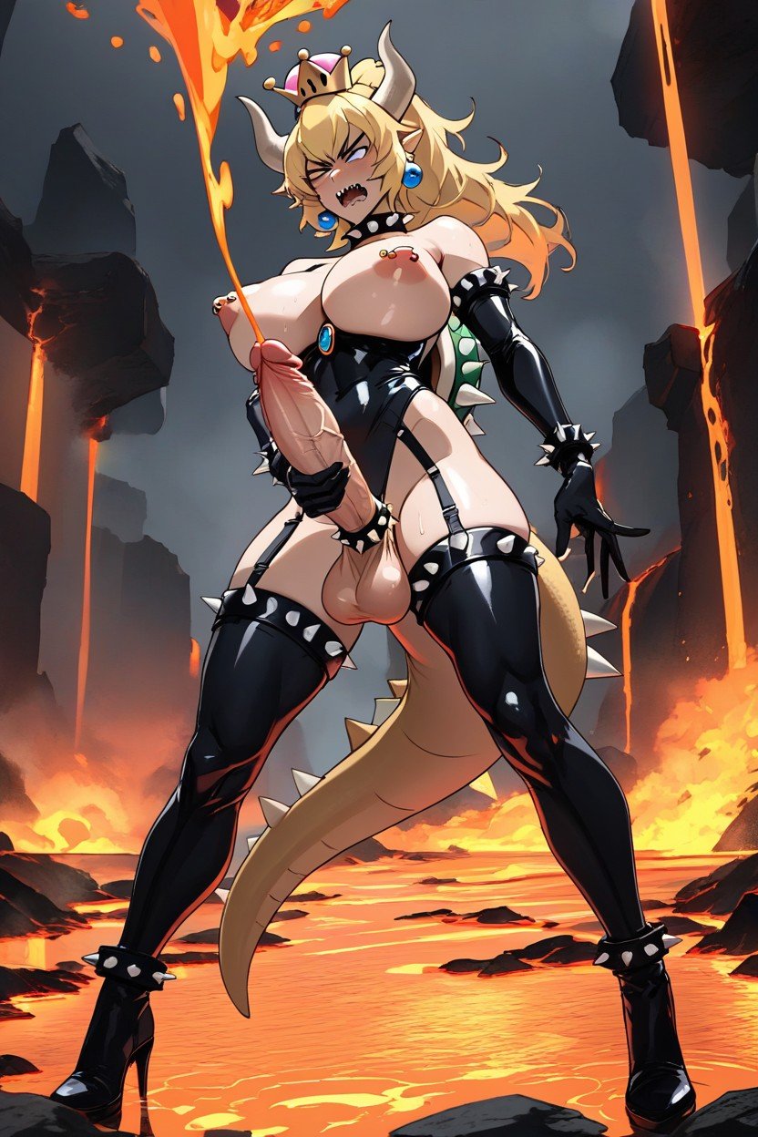 Corpo Todo, Bolas Anais, Bowsette Pornografia peluda com IA