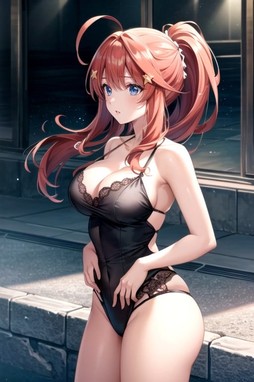 Itsuki Nakano (gotoubun No Hanayome), Raining, Side View Shemale AI Porn