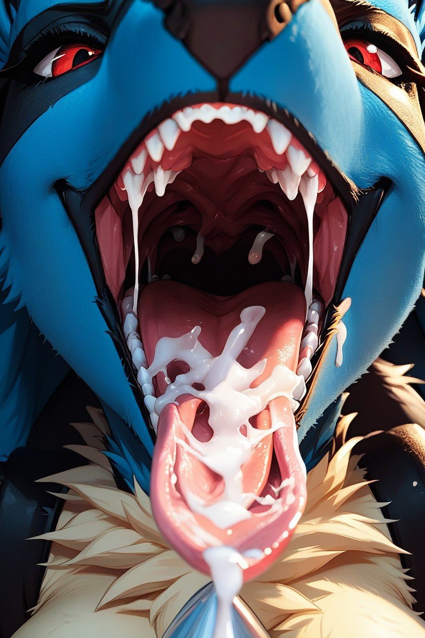 Lucario, オーガズム, Mouth OpenファーリーAIポルノ