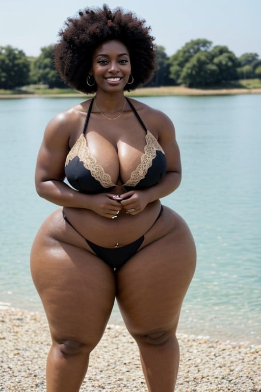 Hands On Hips, Voluptuous, Afro Shemale AI Porn