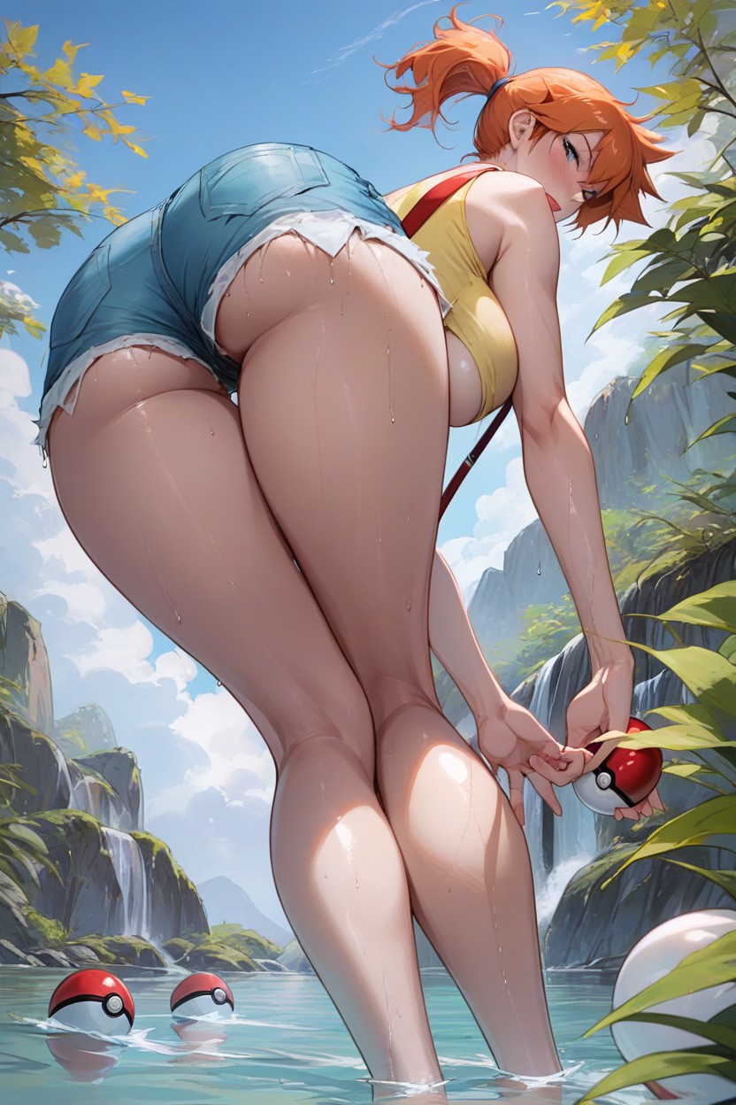 Ruiva, Misty From Pokmon, Suspenders Hentai IA pornografia