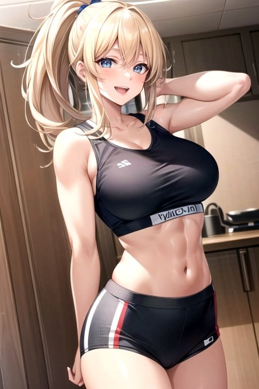 Arms Behind Back, Blonde Hair, Cute AI Porn