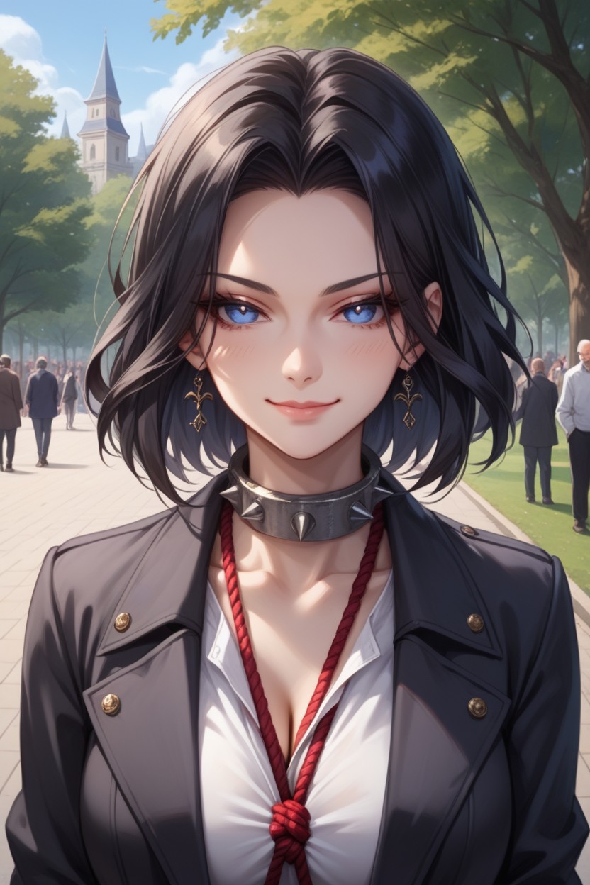 Long Eyes, Black Hair, Heart Eyes Hentai AI Porn
