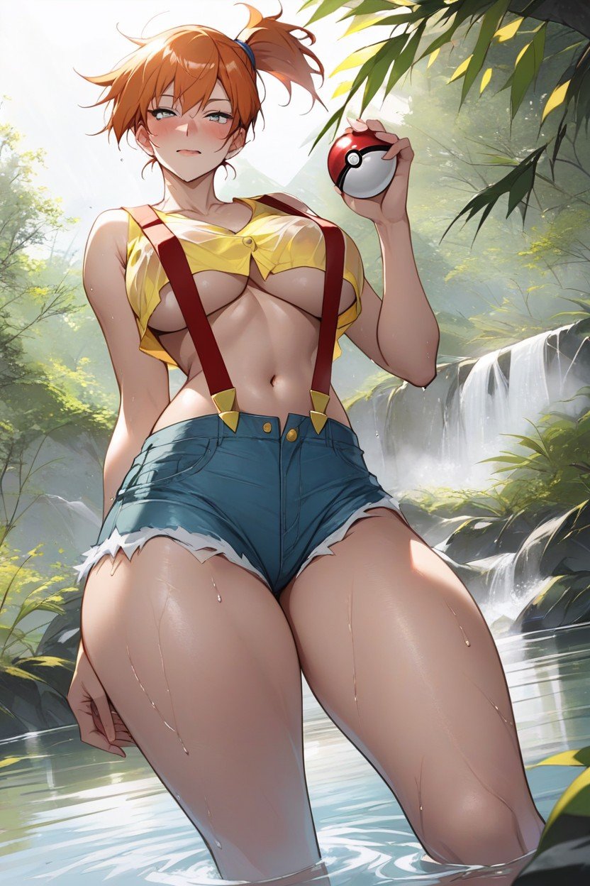 Boobs Barely Covered, Рыжий, Misty From Pokmon ИИ порно