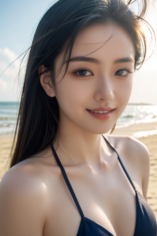 Bikini, Japanese, Beach Shemale AI Porn