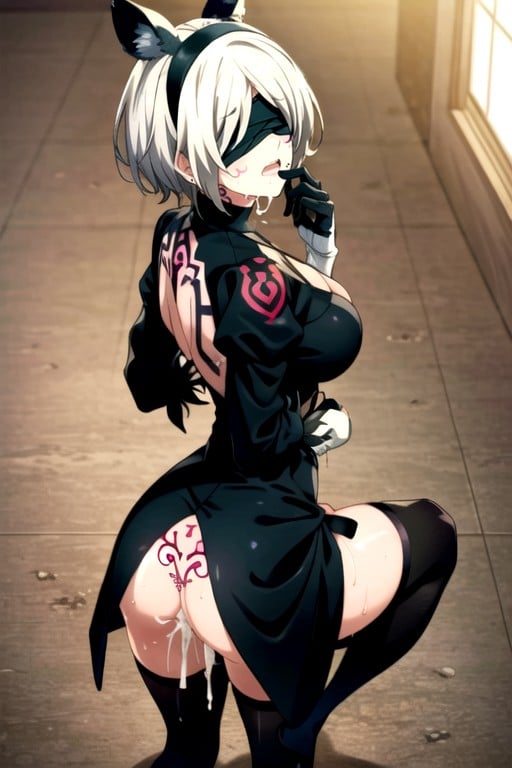 Shocked, Full Body, Yorha No.2 Type B (nier: Automata) AI Porn