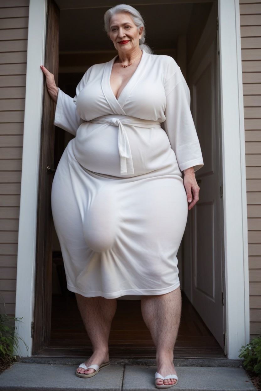 Big Belly, Bottom Up, Pale Skin Shemale AI Porn