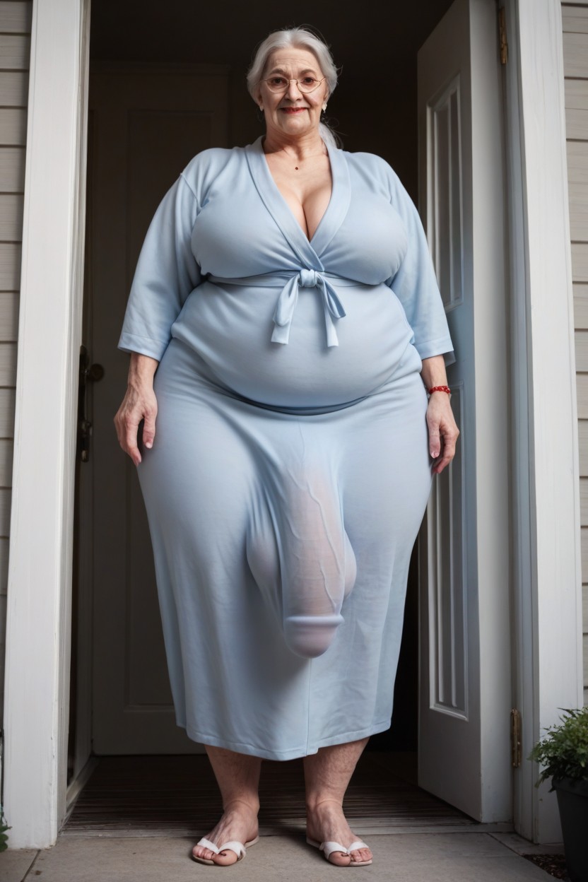 Big Belly, 60+, Gigantic Saggy Breast Shemale AI Porn
