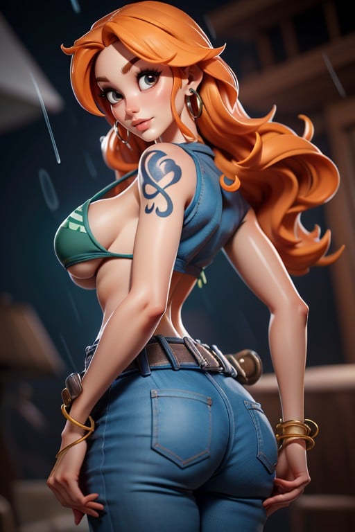 Bunda De Apoio, Nami, 3d (desenho Animado) Pornografia de IA