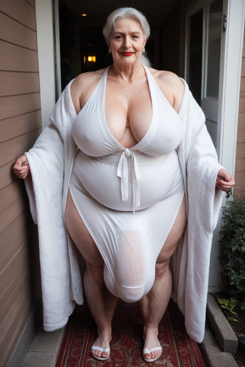 Fully Clothed, Fat, Pale Skin Shemale AI Porn