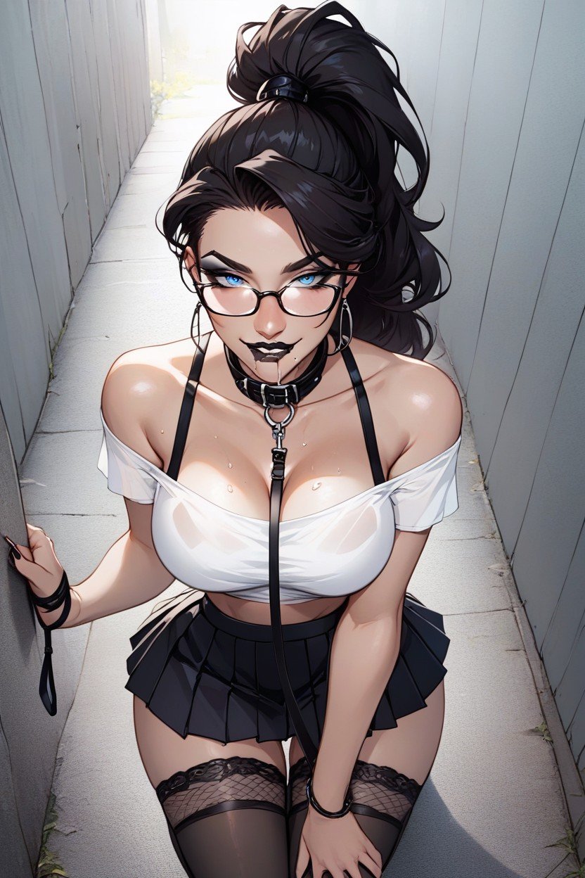 No Panties, Narrow Waist, Black HairstyleAIポルノ