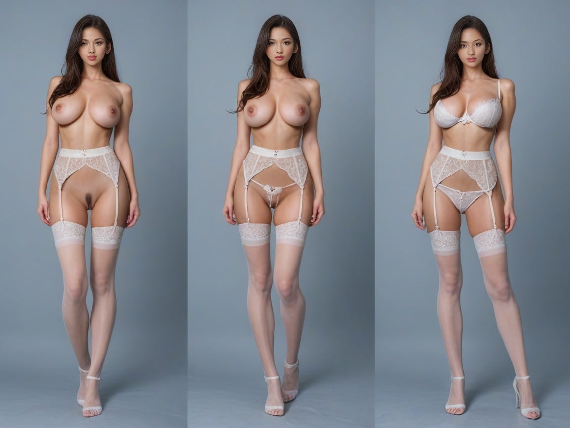 Slender Thighs, Corpo Todo, Garter Belt Pornografia peluda com IA