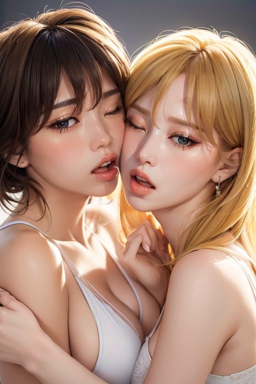 Blonde Hair, Bangs, Korean AI Porn