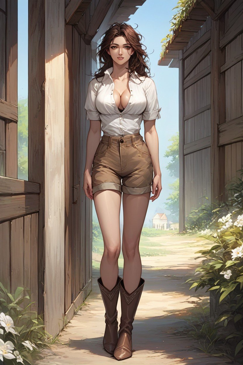 Cowboy Boots, Outdoors, Crop Top Furry AI Porn