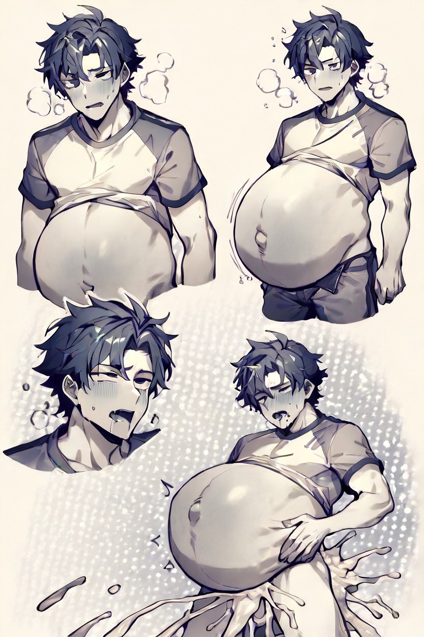 Cum Inflation, Pregnant Belly, Inflated Belly AI Gay Porn