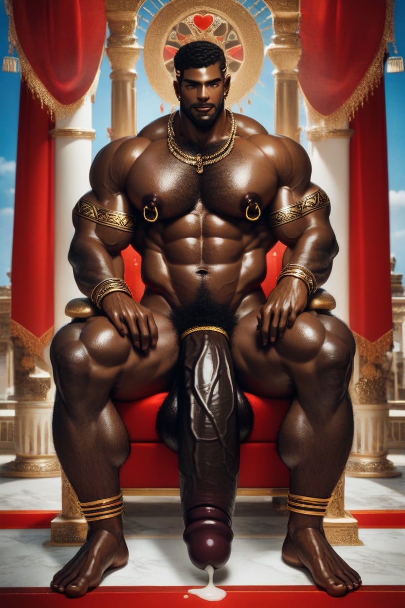 Sitting On A Throne, Extreme Pubic Hair, Happy AI Gay Porn